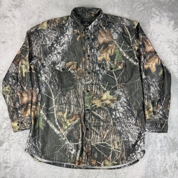 RedHead Mens Mossy Oak Break Up Camouflage Hunting Lightweight Camo Button Shirt - Picture 2 of 8